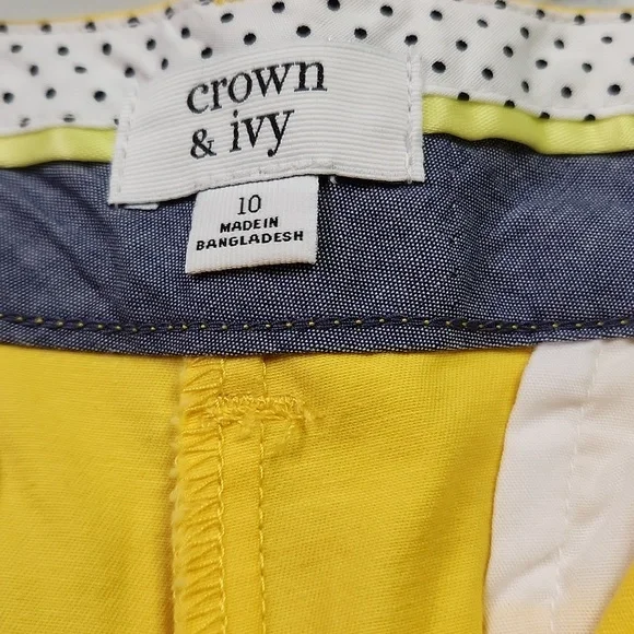 Pretty, new, bright yellow shorts by Crown & Ivy. Excellent condition! - Picture 4 of 8